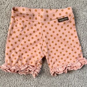 Matilda Jane Peach and Brown Polka Dot Ruffle Shorts